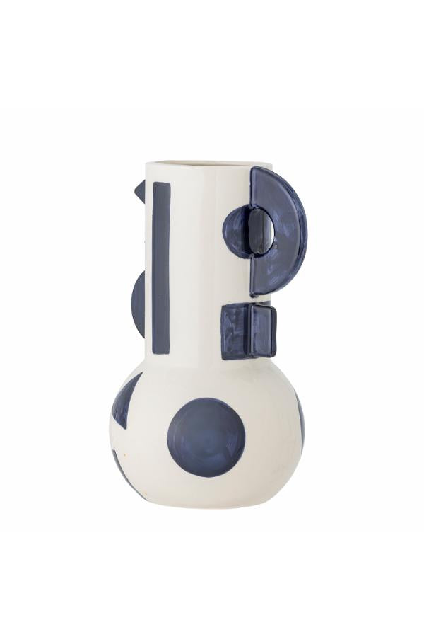 Bloomingville Graphica Vase, Blue, Stoneware