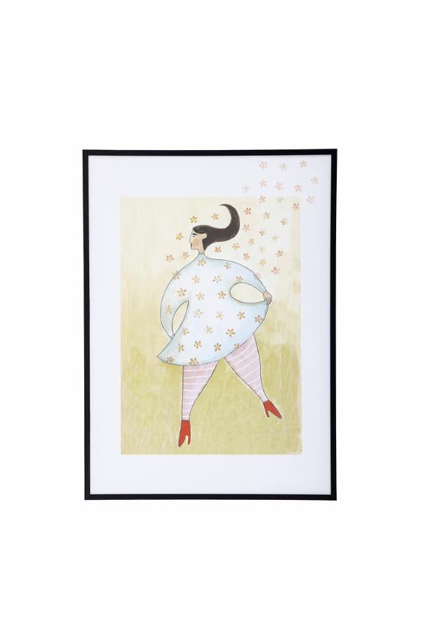 Bloomingville Ajo Illustration w/ Frame, Multi, Pine