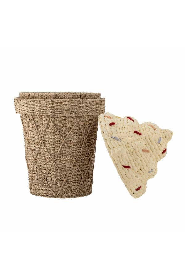 Bloomingville Mini Cillie Basket w/Lid, Nature, Seagrass