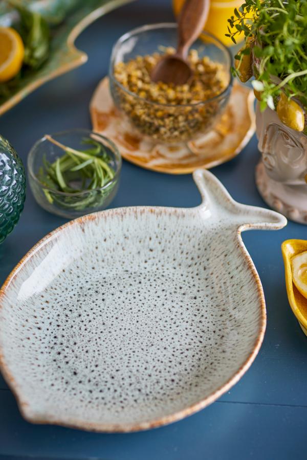 Creative Collection Fleur Serving Plate, Nature, Stoneware