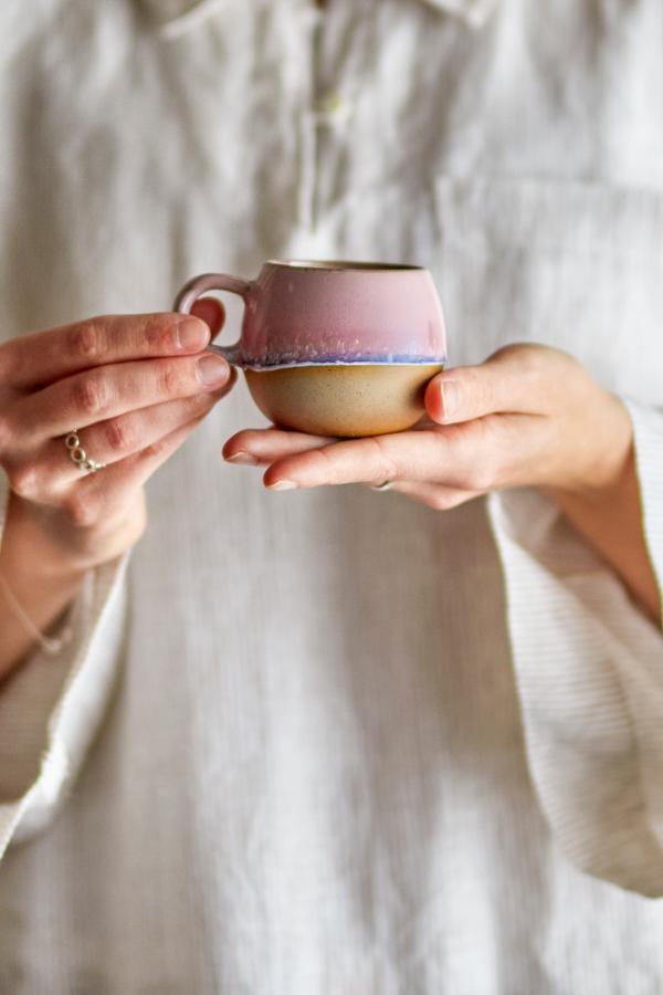 Bloomingville Paula Espresso Cup, Rose, Stoneware