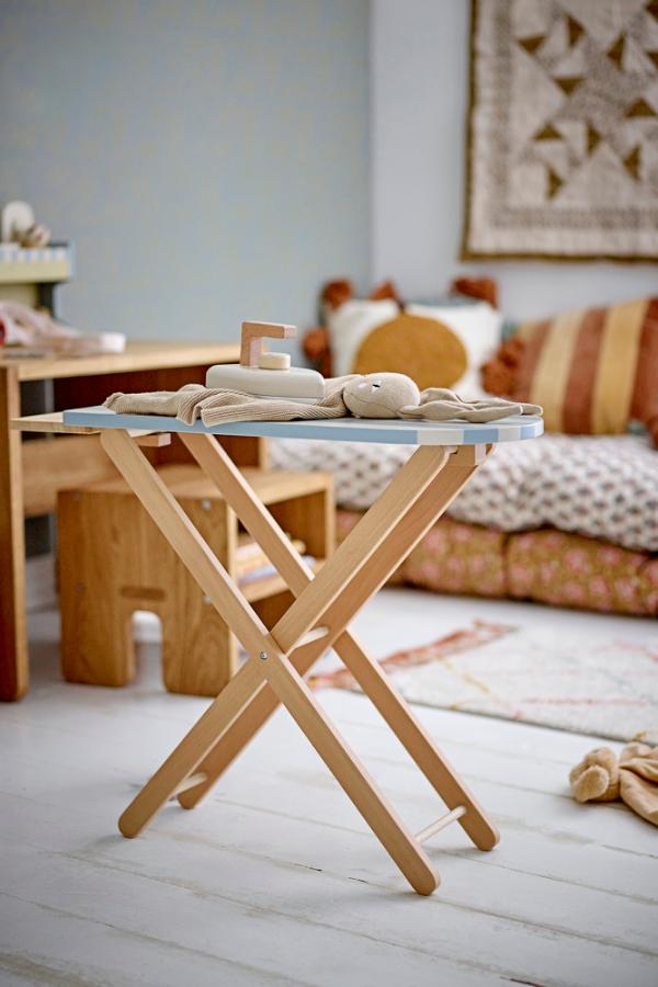 Bloomingville Mini Sande Toy Ironing Board & Iron, Blue, FSC®100%, MDF