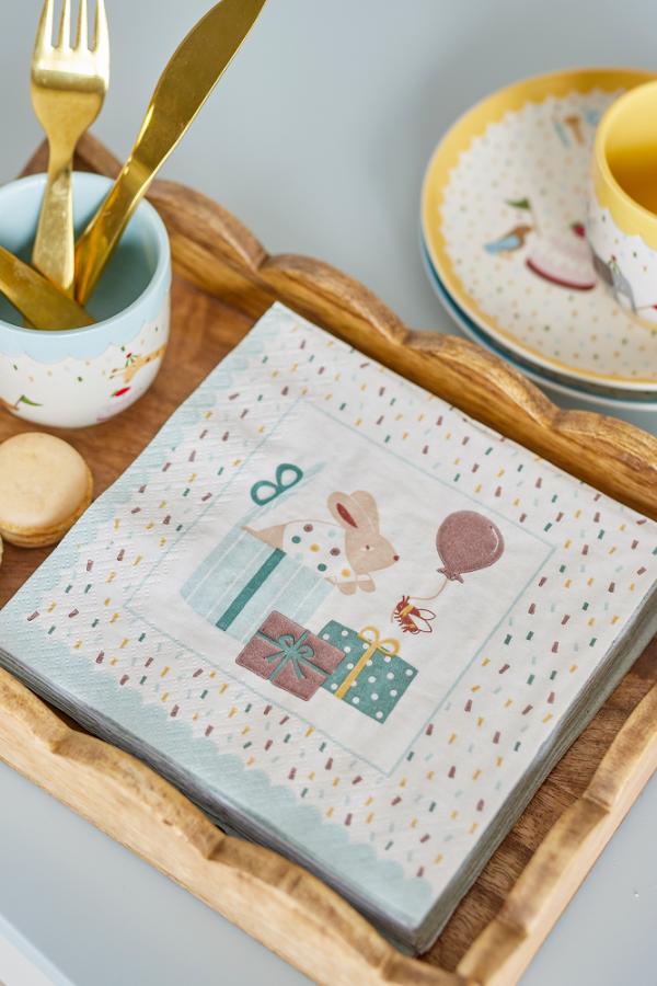 Bloomingville Mini Celebrate Napkin, Blue, FSC®Mix, Paper