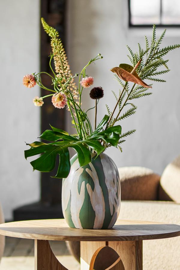 Bloomingville Adalena Deco Vase, Green, Stoneware