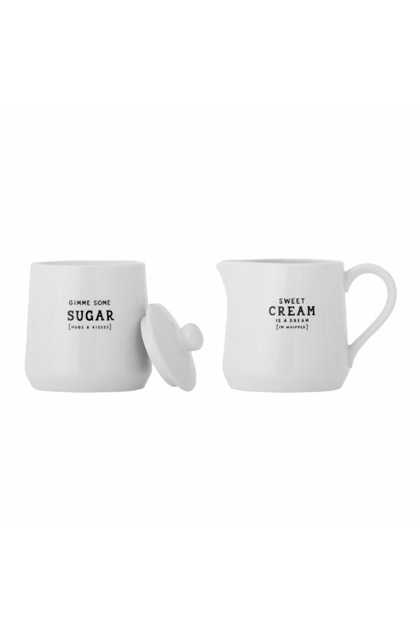 Creative Collection Wendy Milk Jug & Sugar Bowl, White, Stoneware