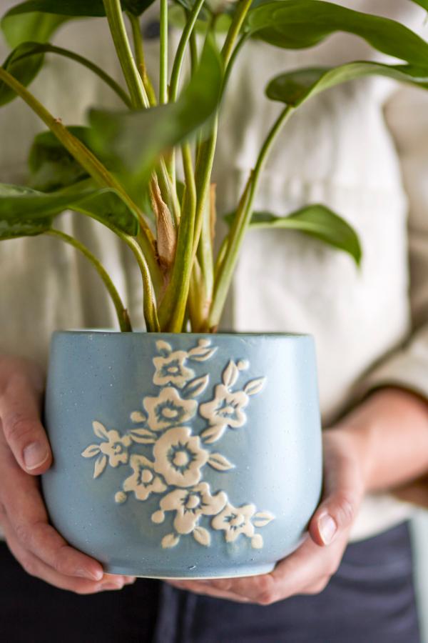 Bloomingville Betino Flowerpot, Blue, Stoneware