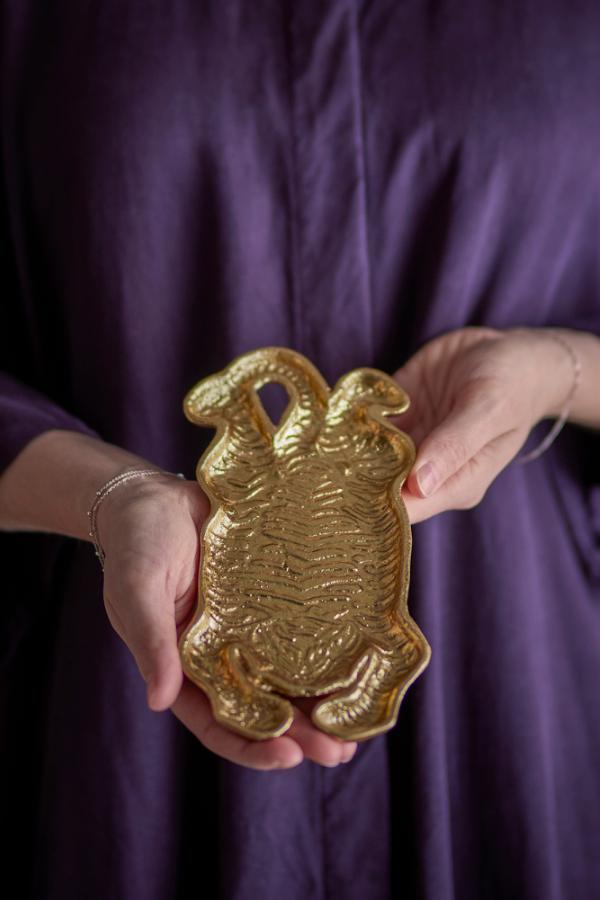 Bloomingville Lester Tray, Gold, Cast Iron