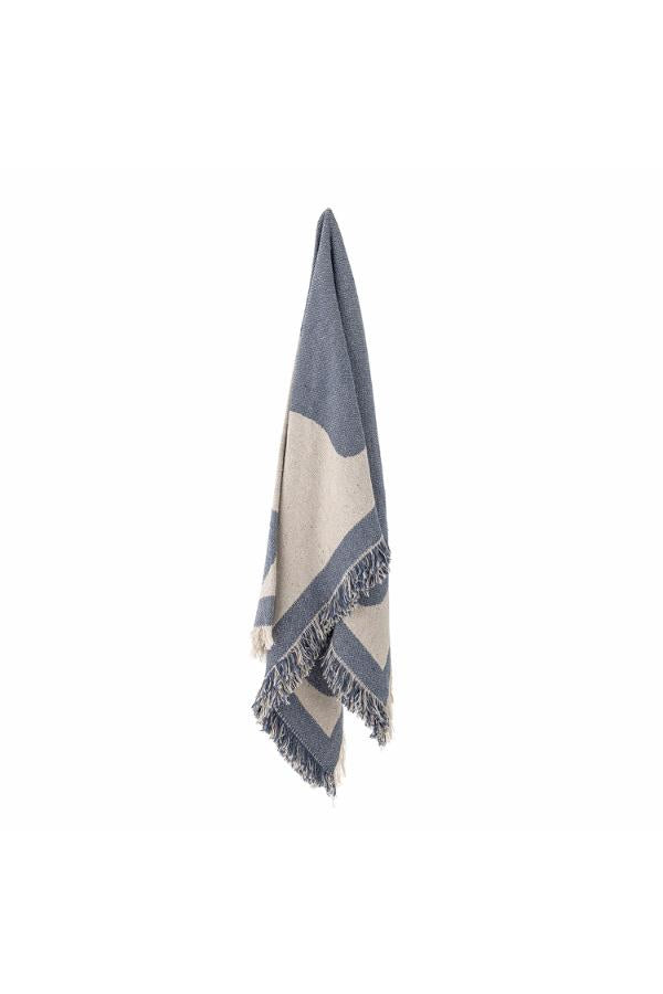 Bloomingville Ethan Throw, Blue, Recycled Cotton
