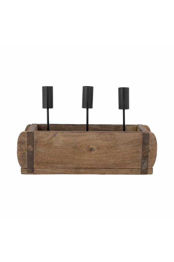 Bloomingville Ziggie Candle Holder, Brown, Mango