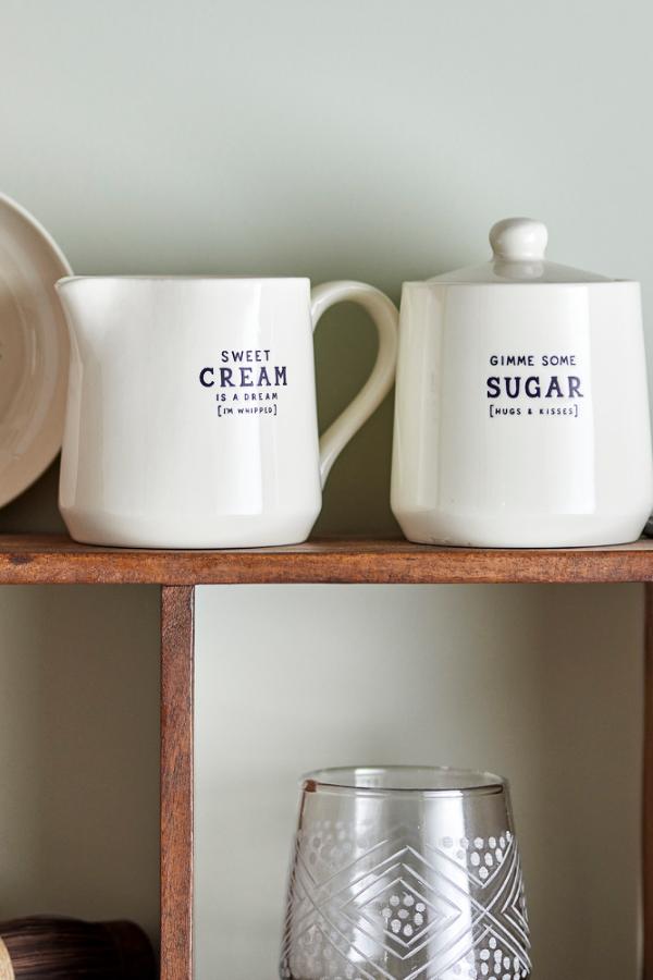 Creative Collection Wendy Milk Jug & Sugar Bowl, White, Stoneware