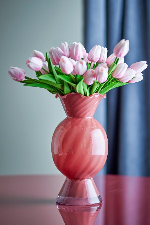 Bloomingville Rajan Vase, Rose, Glass