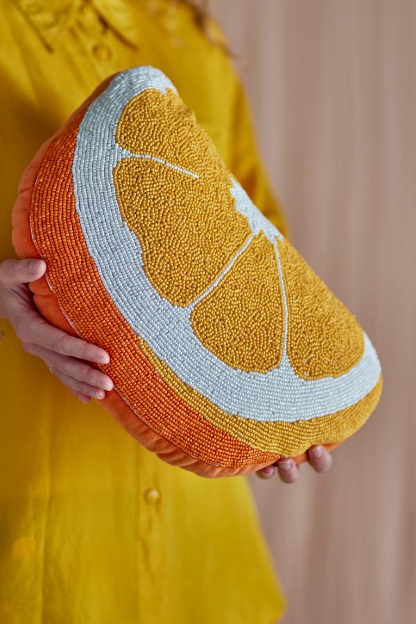 Bloomingville Navelina Cushion, Yellow, Cotton