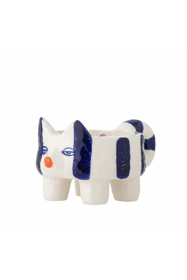 Bloomingville Caty Candle Holder, Blue, Stoneware
