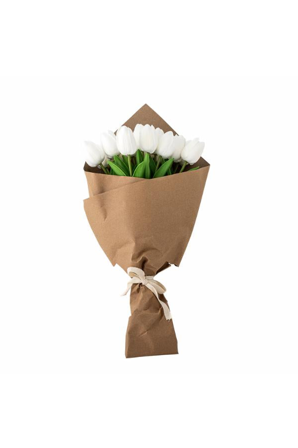 Bloomingville Tulip Bouquet, White, Artificial Flowers