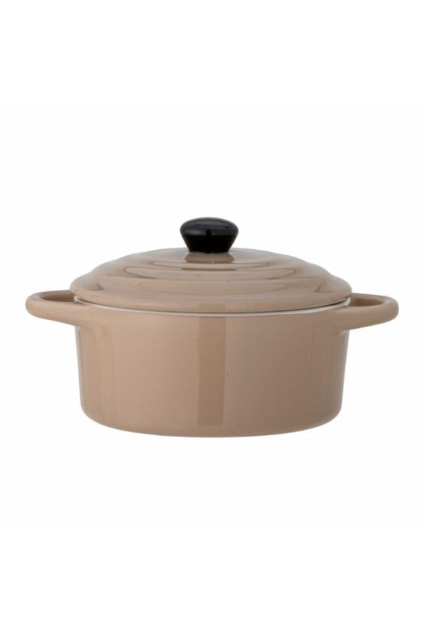 Bloomingville Thanos Oven Dish w/Lid, Nature, Stoneware