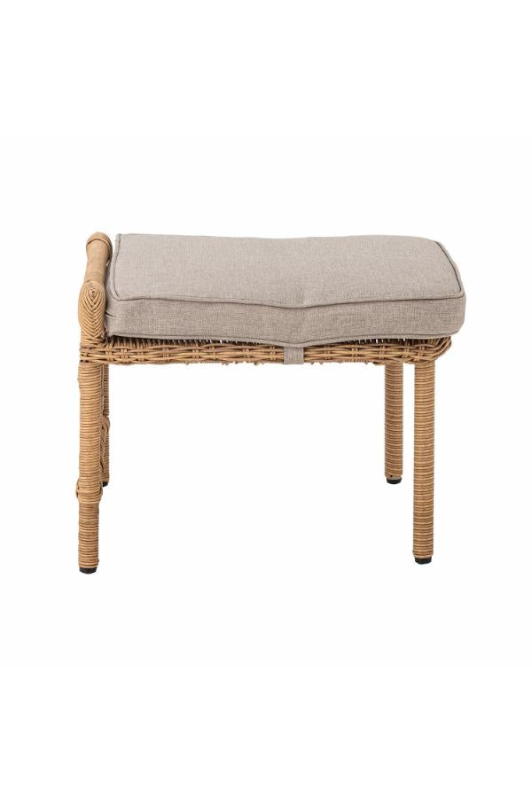 Bloomingville Belluce Lounge Chair with Stool, Nature, Polyrattan