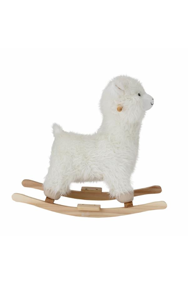 Bloomingville Mini Kinto Rocking Toy, Lama, White, Polyester
