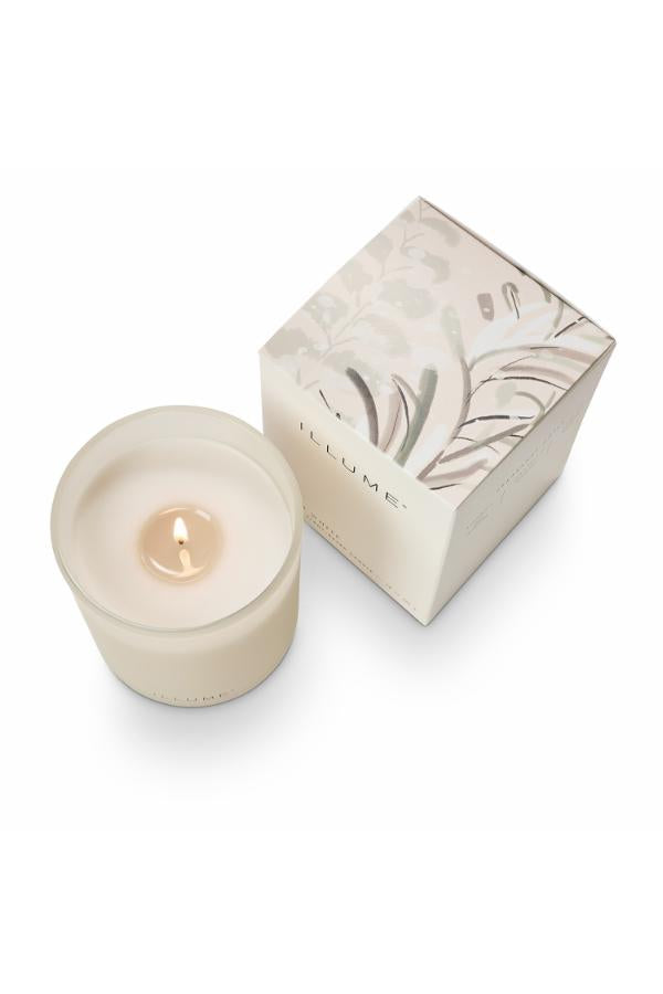 Illume Winter White Box Glass Candle, White,