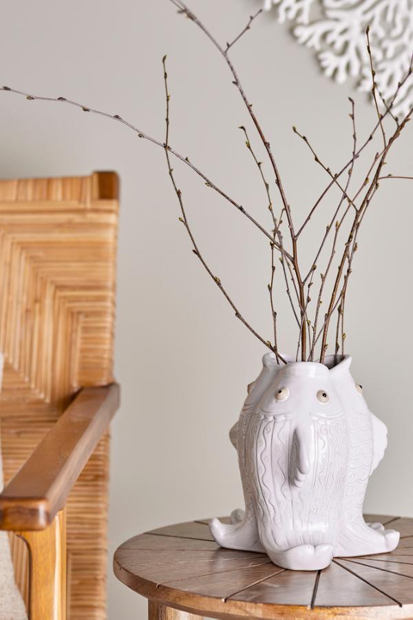 Creative Collection Fili Vase, White, Stoneware