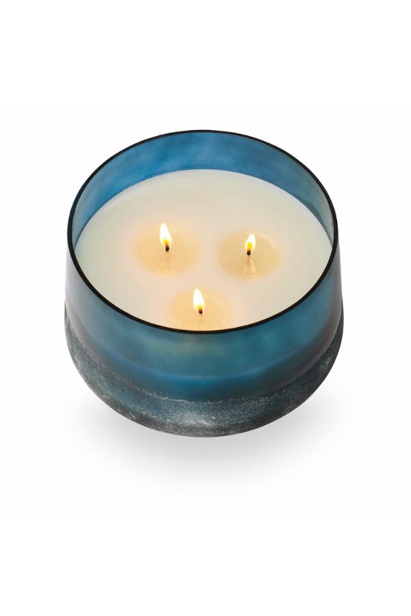 Illume Hidden Lake Baltic Glass Candle, Blue,