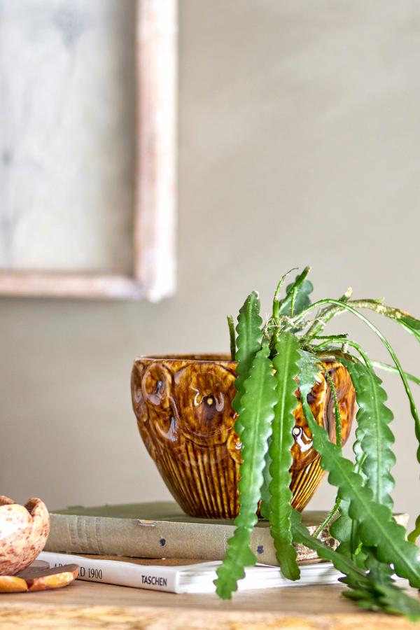 Creative Collection Rokaya Flowerpot, Brown, Stoneware