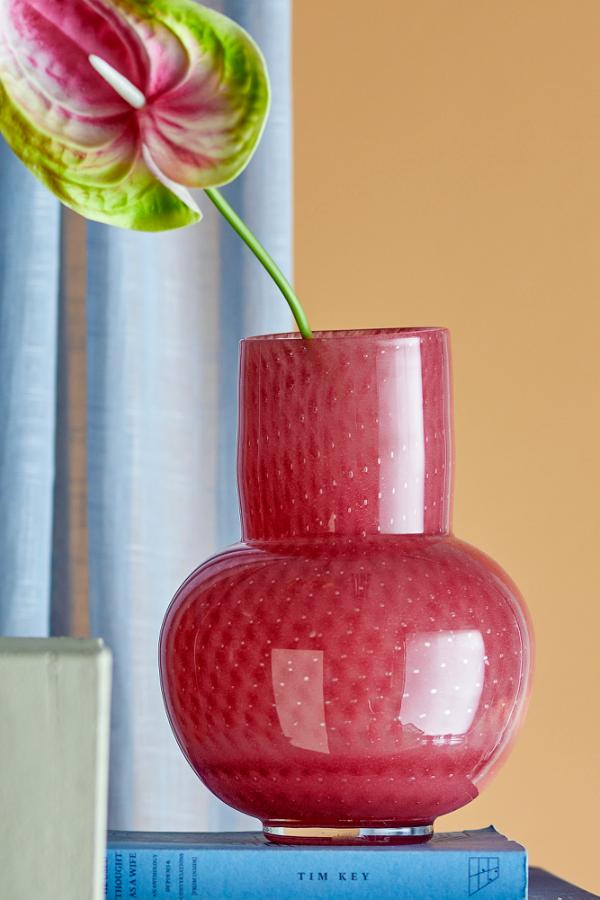 Bloomingville Roscoe Vase, Rose, Glass