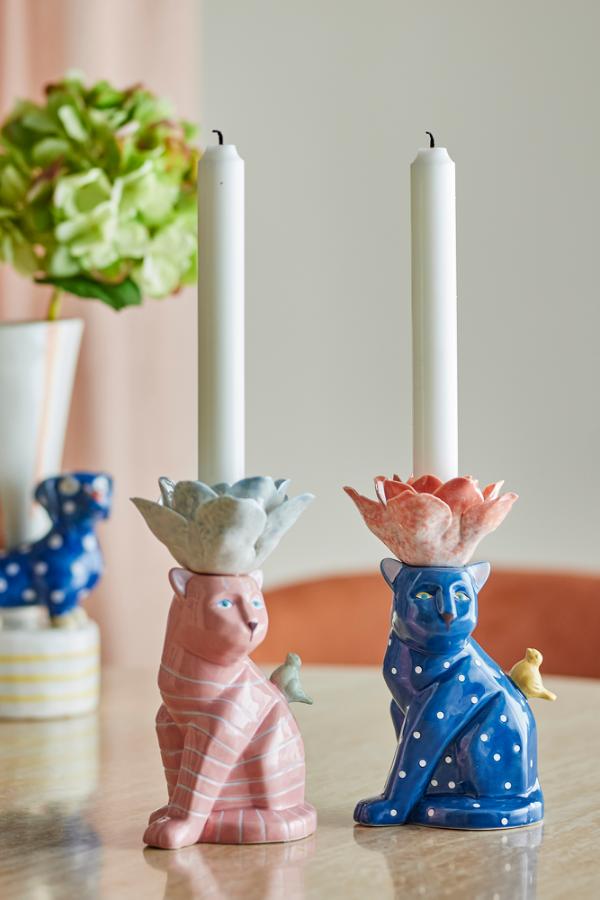 Bloomingville Eri Candle Holder, Multi, Stoneware
