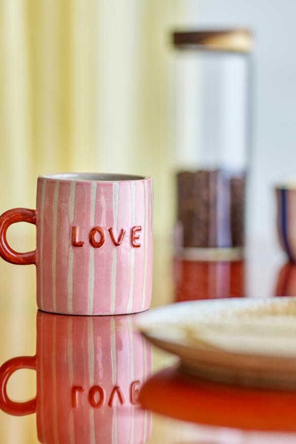 Bloomingville Cherish Mug, Rose, Stoneware