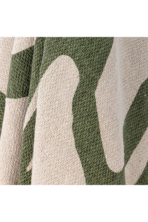 Bloomingville Dalmine Throw, Green, Recycled Cotton