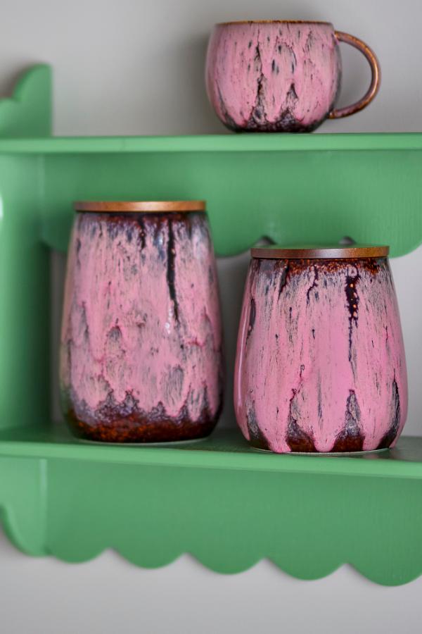 Creative Collection Rayen Jar w/Lid, Rose, Stoneware