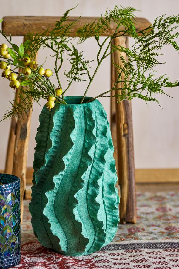 Creative Collection Natika Deco Vase, Green, Terracotta