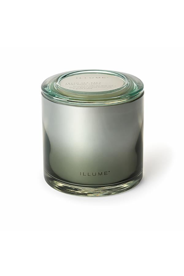 Illume Fresh Sea Salt Statement Glass Candle, Blue,