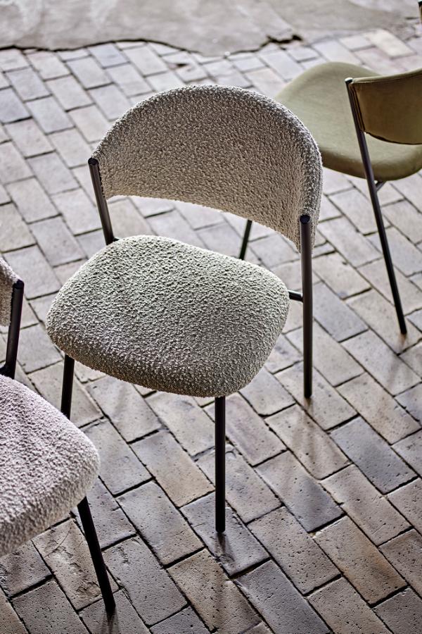 Bloomingville Marlo Dining Chair, Grey, Polyester