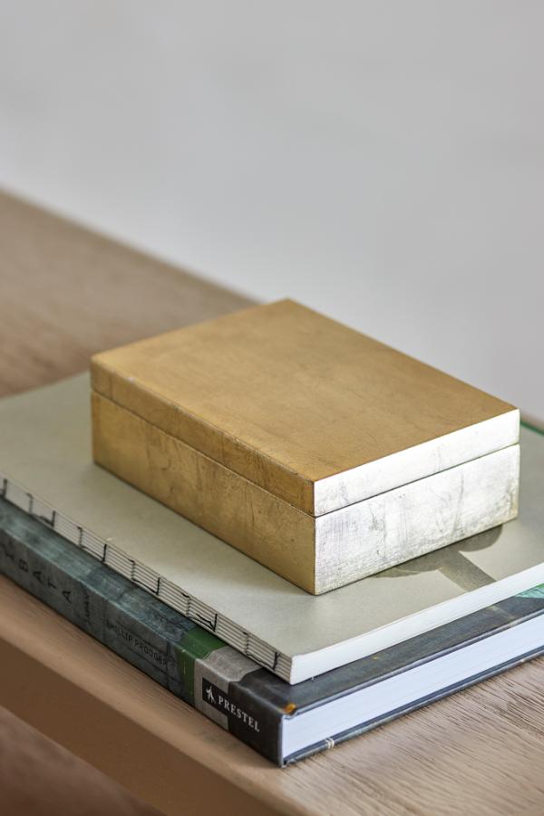 Bloomingville Nenon Box w/Lid, Gold, FSC®100%, MDF