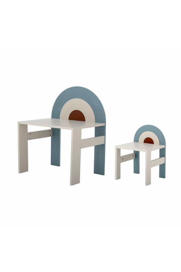 Bloomingville Mini Kiki Table & Chair Set, Multi, FSC®Mix, MDF