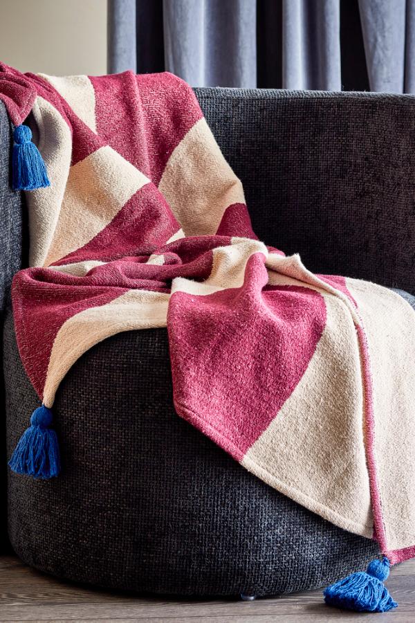 Bloomingville Cimmi Throw, Multi, Recycled Cotton