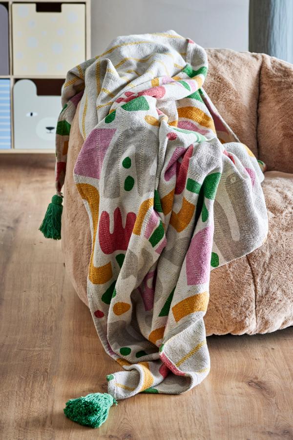 Bloomingville Mini Filur Throw, Multi, Recycled Cotton