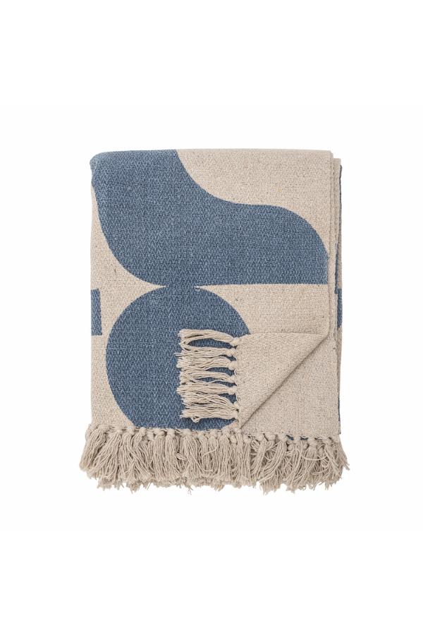 Bloomingville Agno Throw, Blue, Recycled Cotton
