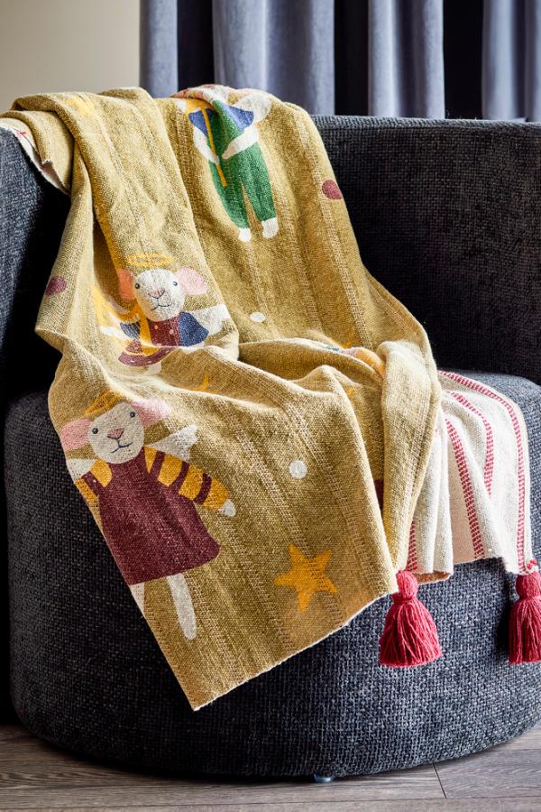 Bloomingville Peo Throw, Multi, Recycled Cotton