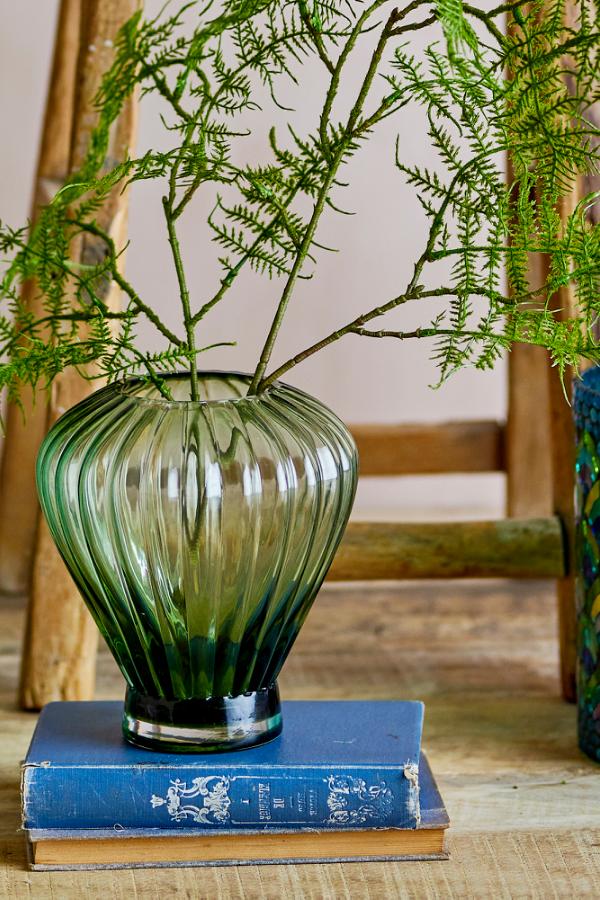 Creative Collection Reeve Vase, Green, Glass