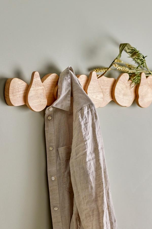 Bloomingville Ross Coat Rack, Nature, Rubberwood