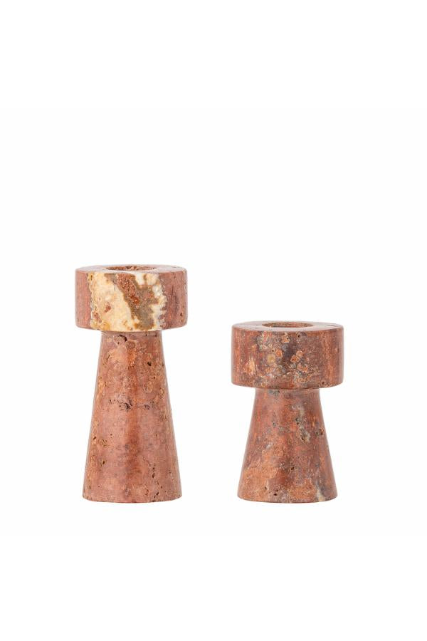 Bloomingville Anneli Candle Holder, Rose, Travertine