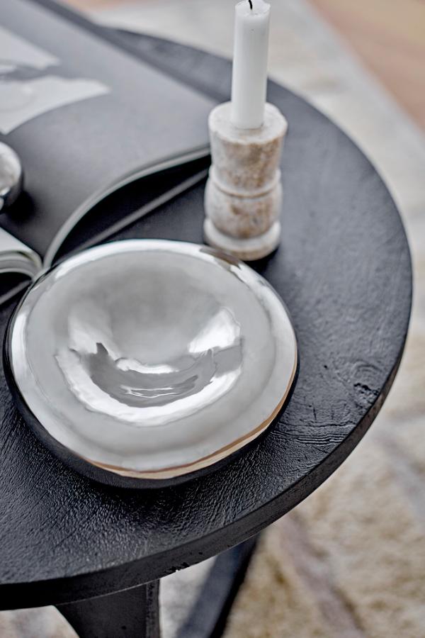Bloomingville Shine Bowl, Silver, Stoneware