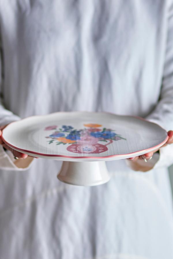 Bloomingville Dorothy Cake Tray, Multi, Stoneware