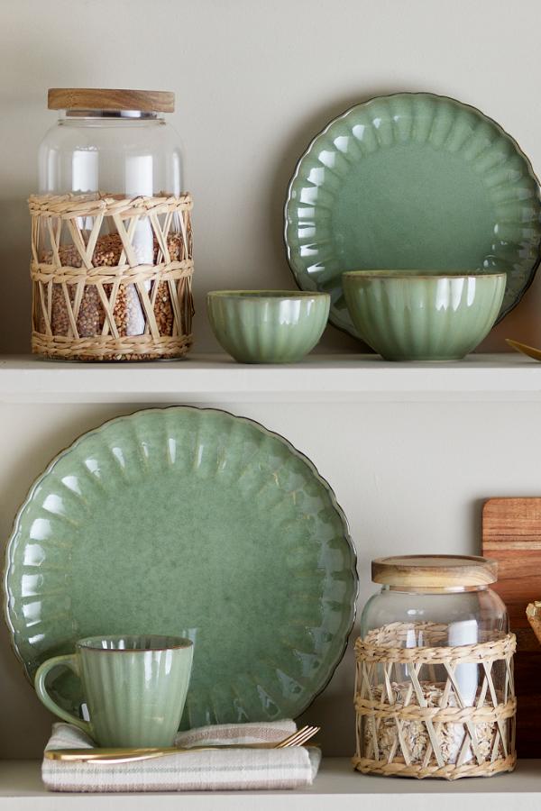 Bloomingville Latina Plate, Green, Stoneware