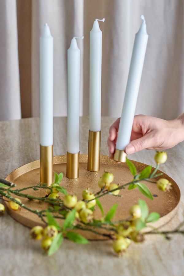 Bloomingville Maxime Candle Holder, Gold, Metal