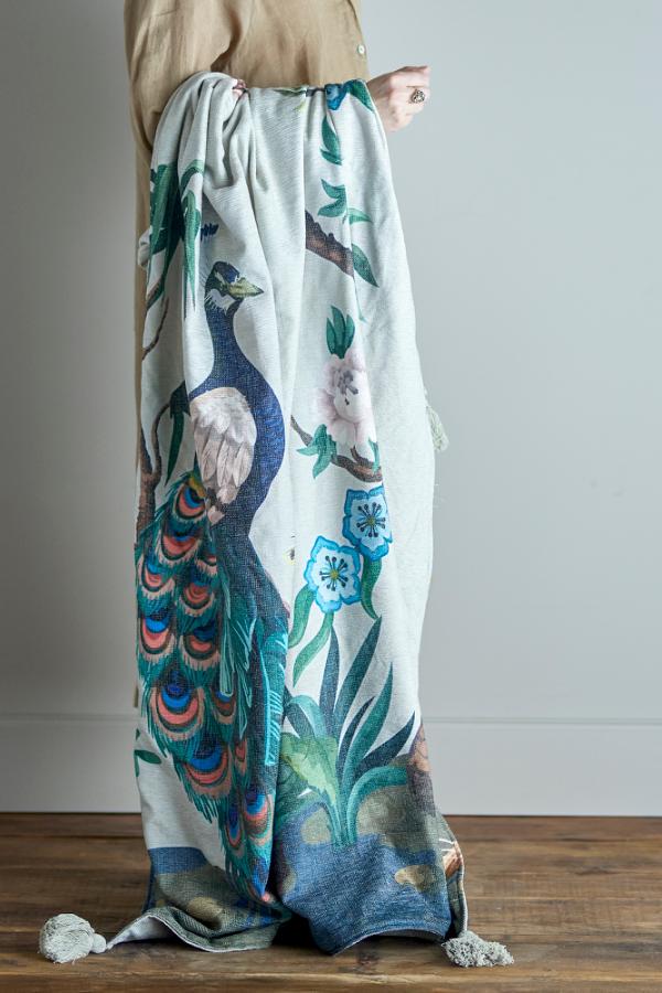 Creative Collection Peacock Throw, Green, Polyester