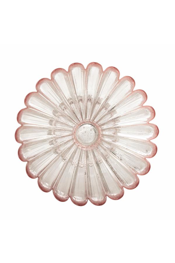 Bloomingville Nalu Pedestal Bowl, Rose, Glass