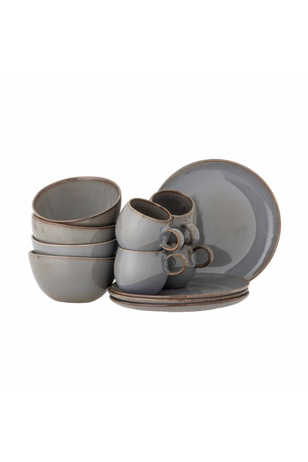 Bloomingville Sandrine Breakfast Set, Grey, Stoneware