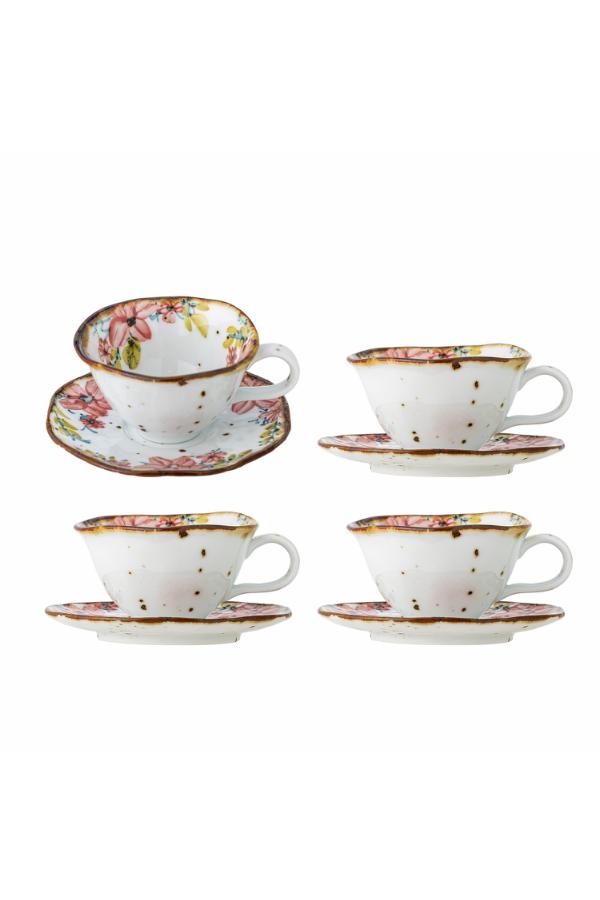 Creative Collection Savina Cup w/Saucer, Multi, Stoneware